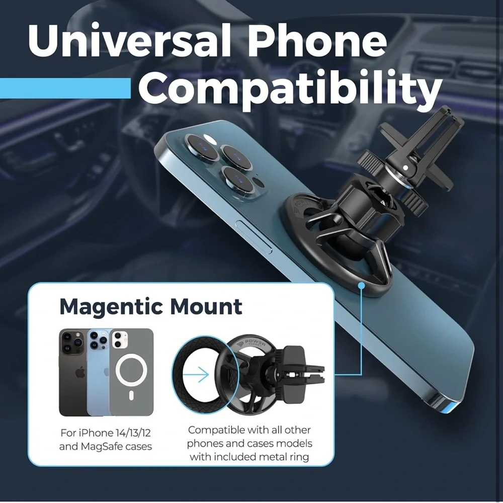 Power Theory Magnetic Phone Holder for Car~MagSafe Compatible